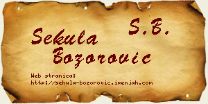 Sekula Božorović vizit kartica
